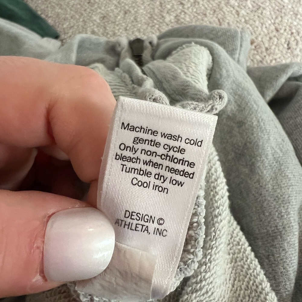 Athleta Cozy Gray Sweatshirt with Side Zipper - Picture 2 of 9
